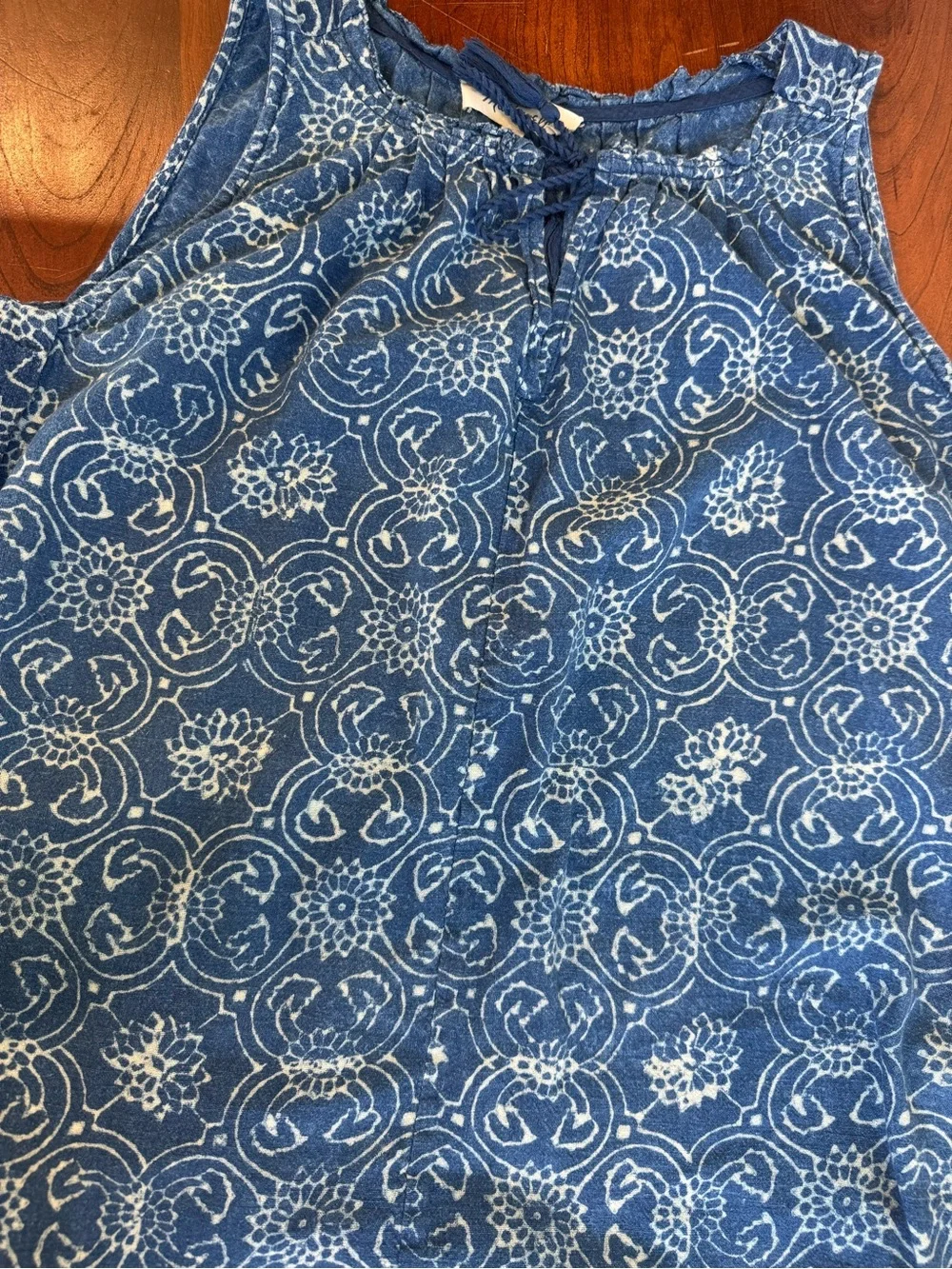 Madewell Indigo Printed Cotton Mini Dress | Size Small - Picture 7 of 8